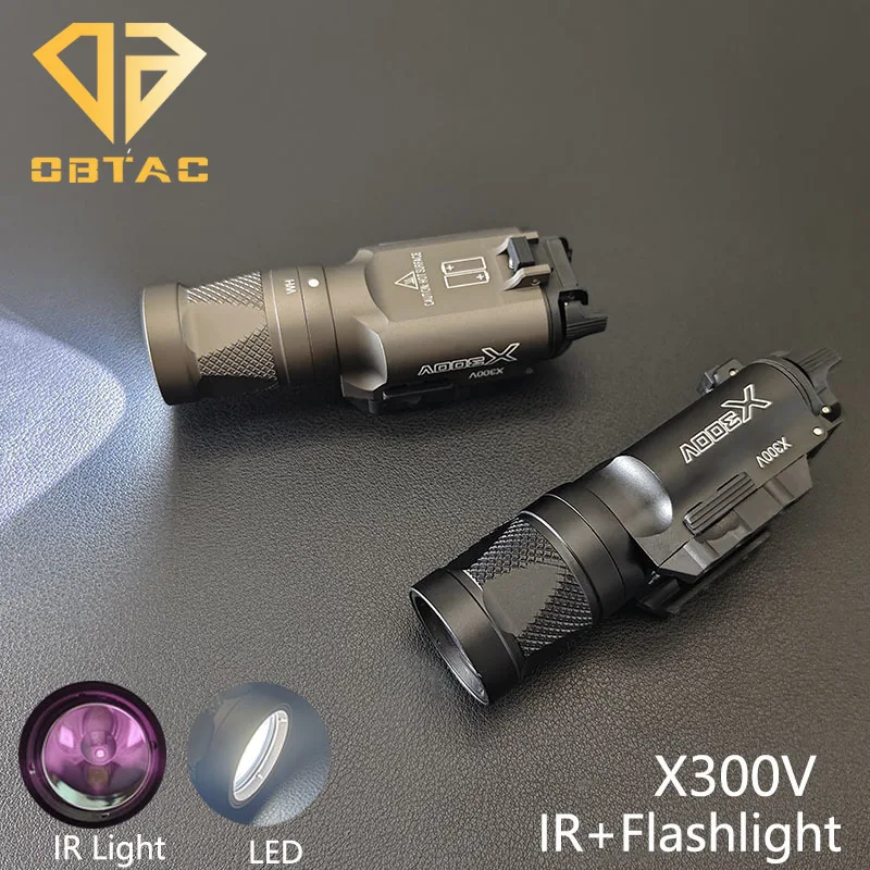 Sotac X300 X300V IRlighting +LED White light Tactical Flashlight X300U Weapon Light  Pistol Light 20mm Picatinny Rail 400 Lumens