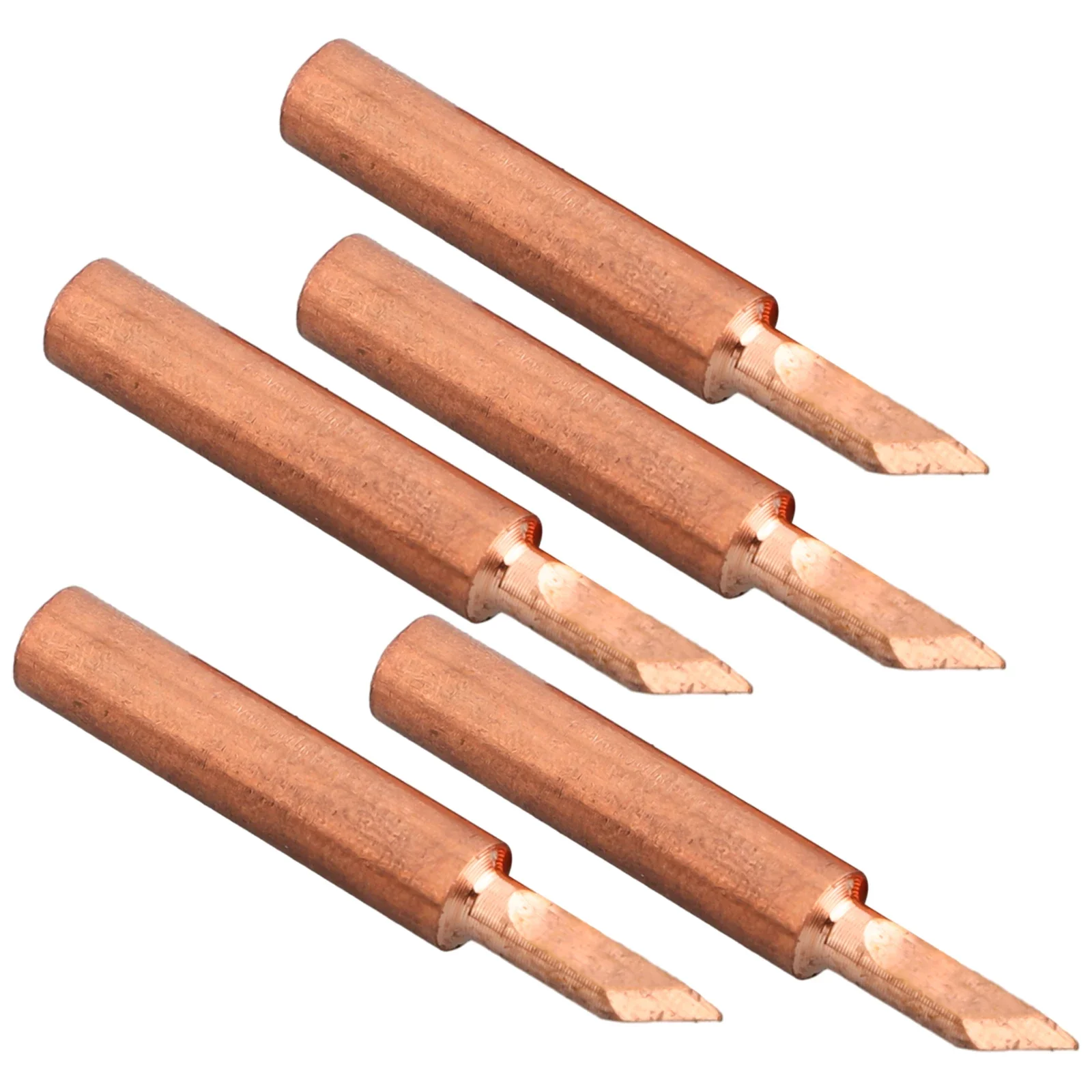 5pcs Pure Copper Soldering Iron Tip 900M-T Lead-Free Welding Solder Tips Soldering Iron Head Set B I IS K SK 1C 4C 0.8D 3.2D