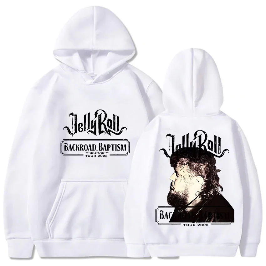 Jelly Roll Hoodie Back Printing Hip Hop Fleece Sweatshirts Long-sleeved Gothic Hooded Clothing Ropa Hombre Fashion Retro Hoody