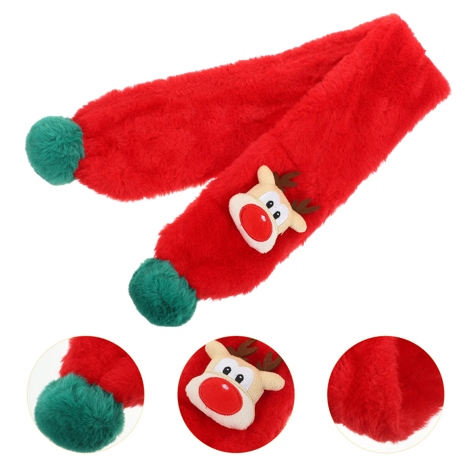 1Pcs Kids Winter Scarf for Girls Boys Warm Thick Cozy Neckerchief Christmas Holiday Party Gift Soft Stretchy Children Scarves