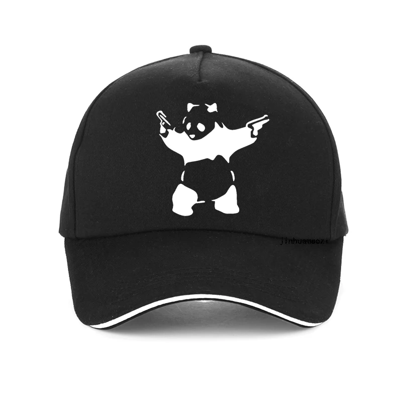 

Men hat Banksy Panda Guns Crewneck funny baseball cap summer Simple Style women Snapback hats