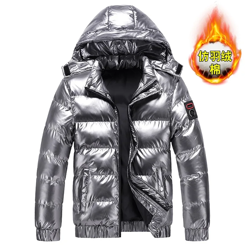 Padded Jacket Winter Parkas Fashion Casual Warm Thick Jacket Hooded Coats Casual Male Outdoor Outerwear