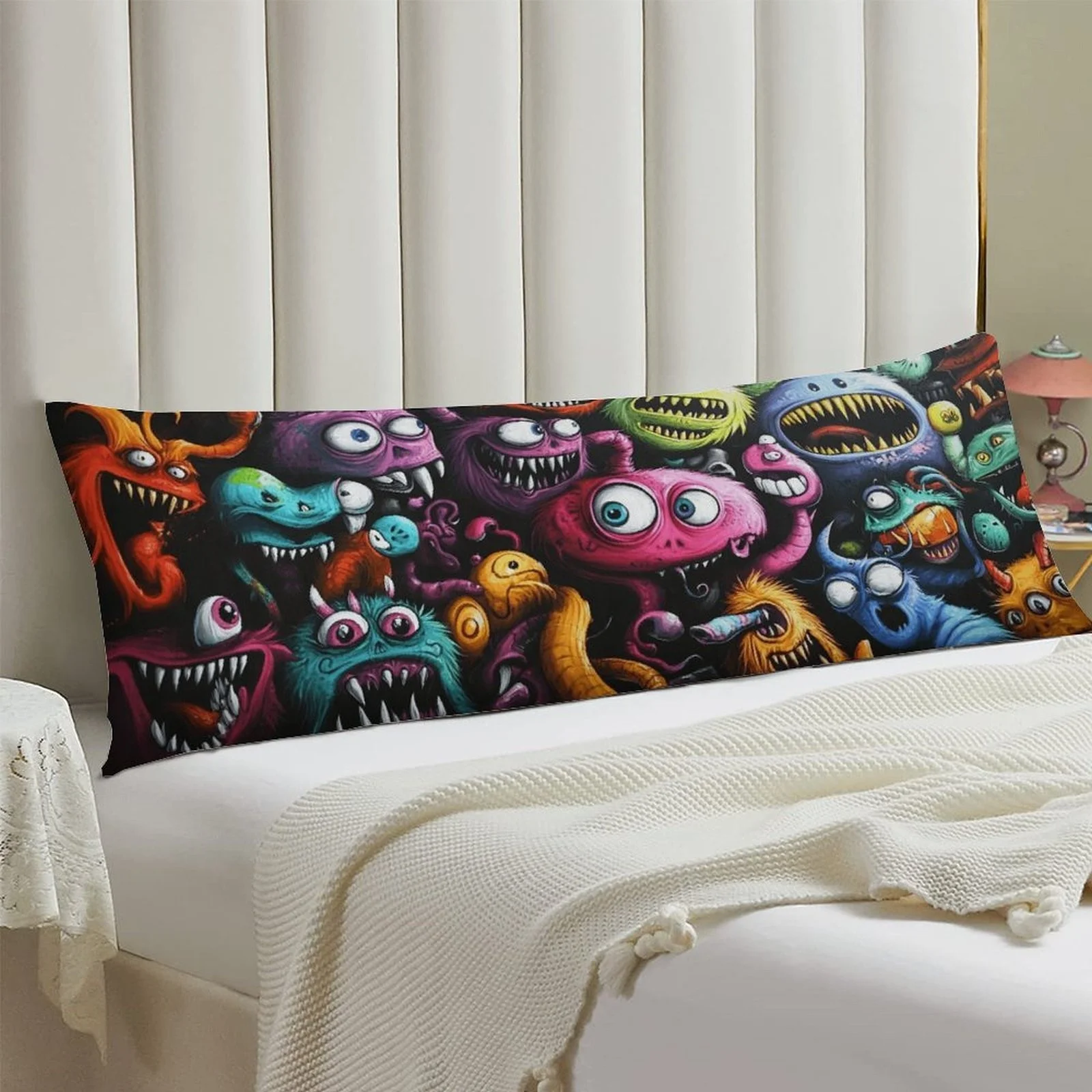 Multi-Color Bio-Themed Pillowcase, Fashionable Plush Long Bed Pillowcase, Soft Double-Sided Printed Large Pillowcase, Suitable f