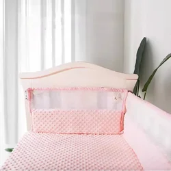 Four Season Universal Baby Head Anti-collision Bed Surround Newborn Bean Velvet Soothing Bed Bumper Baby Bed Solid Color Bedding