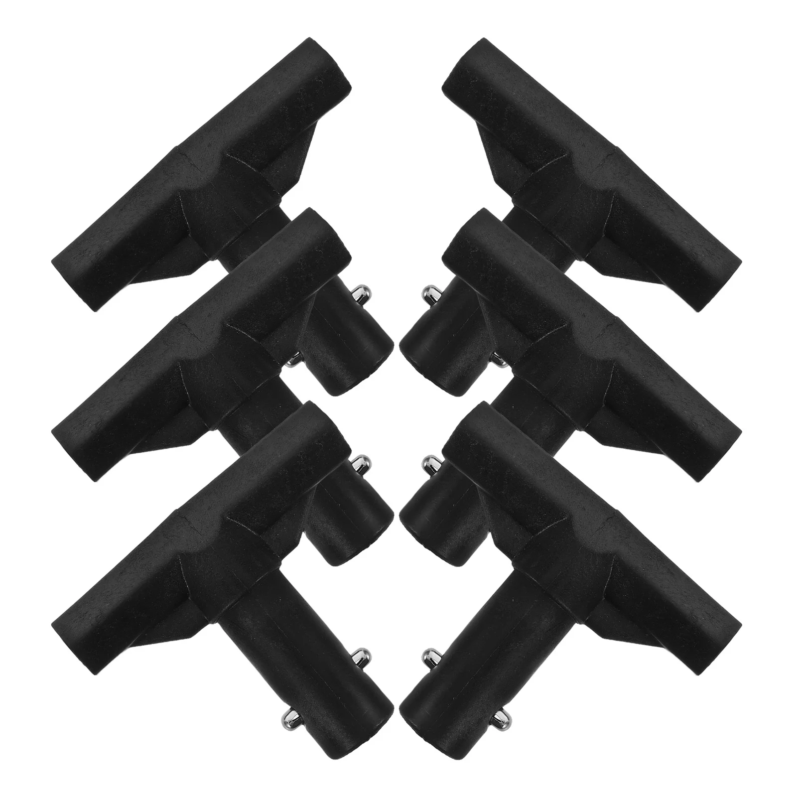 6 قطعة T-شكل الأنابيب الأكمام ل الترامبولين الضميمة القطب نهاية قبعات الثقيلة البلاستيك استبدال يغطي دائم T-أنبوب