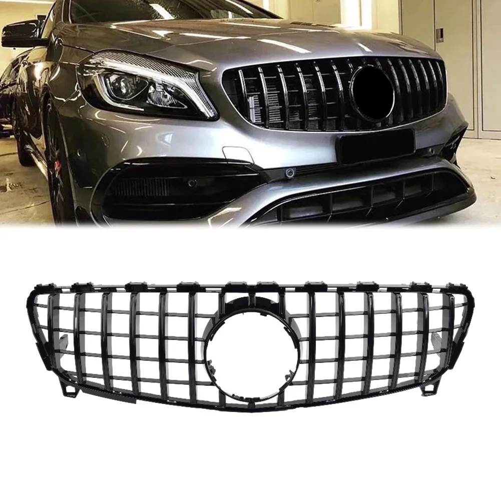 GTR Style Car Front Bumper Upper Racing Grille Grill For Mercedes Benz Facelift A class W176 A200 A250 A45 2016 2017 2018