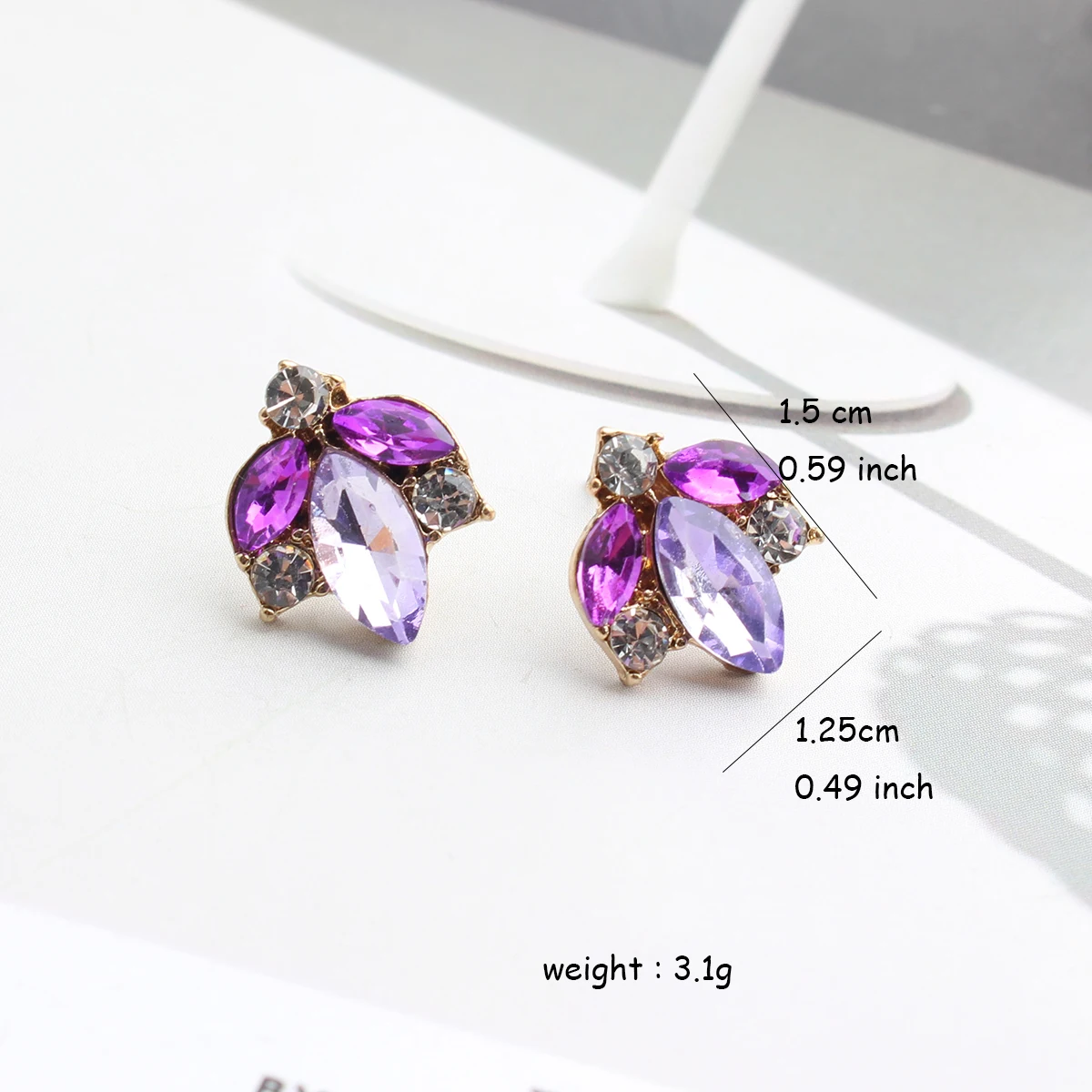 Transparent Champagne Color Mini Crystal Stud Earrings Fashion Acrylic Stone Piercing Earrings Women Jewelry Christmas Gift