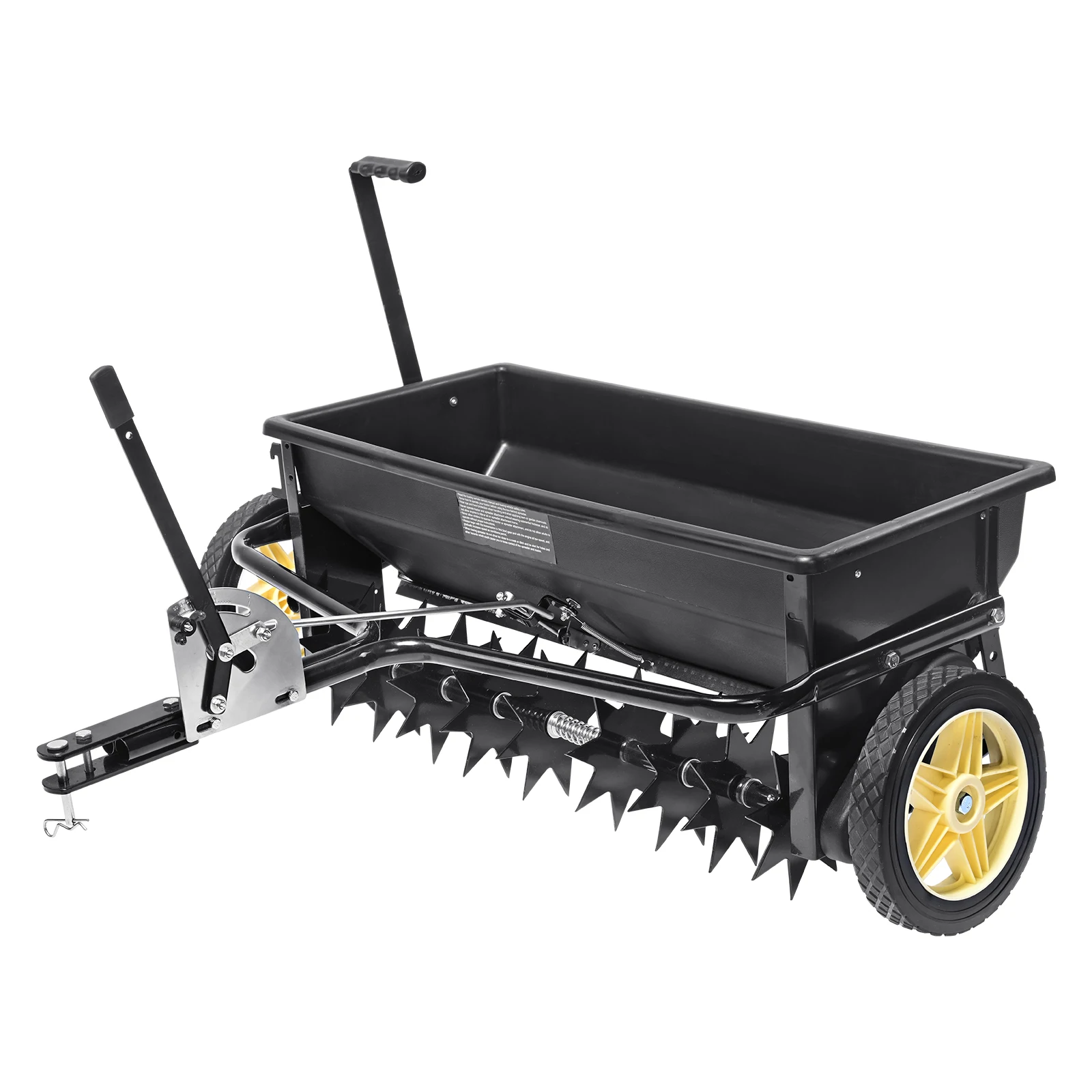 

VEVOR Seed Spreader 100lbs Towable Broadcast Spreader with 10" Wheels Garden Spreader for Fertilizing/Seeding/Salt Distribution