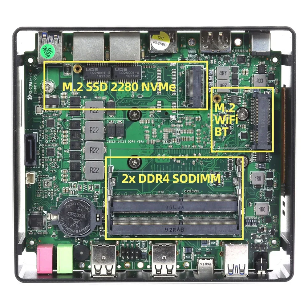 Helorpc-Mini PC con soporte Inter Corei5-7267U, ordenador de escritorio con Windows 10/11, LINUX 2,5G, LAN, 4XUSB3.0, 4XUSB2.0, tipo C, HDMI