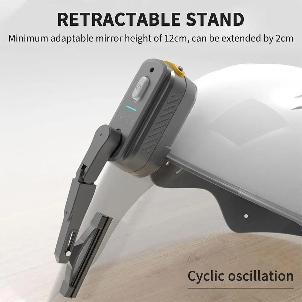 Rechargeable Motorcycle Helmet Wiper Universal Waterproof USB Helmet Windshield Wiper for Most Visor Helmet Mini Electric Wiper