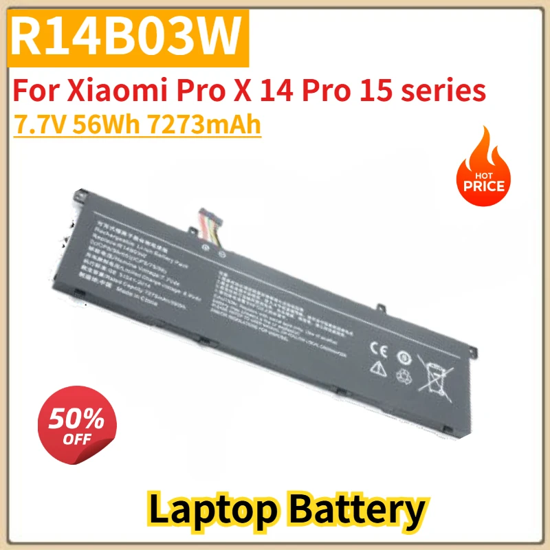 

100% New High Quality R14B03W Laptop Battery 7.7V 56Wh 7273mAh For Xiaomi Pro X 14 Pro 15 series Replacement Battery