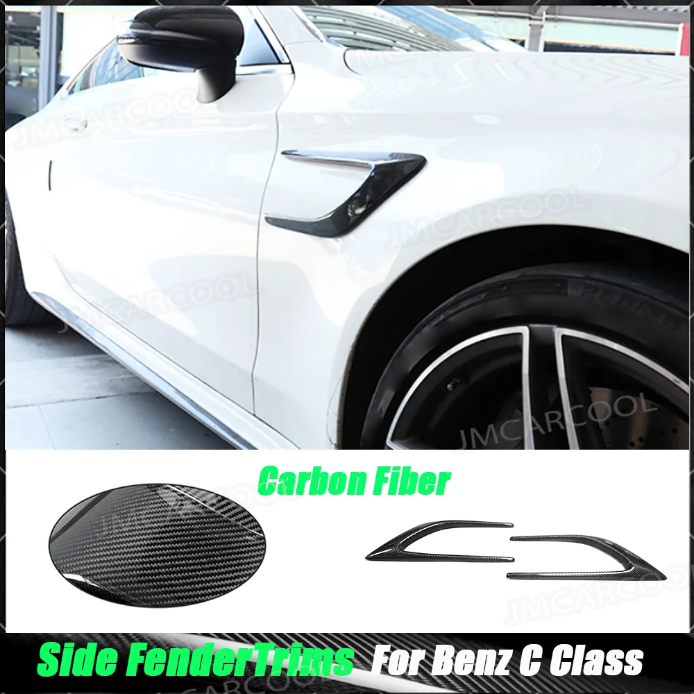 

Боковой бампер из углеродного волокна, накладки на крыло, вентиляционные отверстия для Mercedes Benz C Class W205 C63 AMG C200 C260 C300 Sedan Coupe 2015-2017