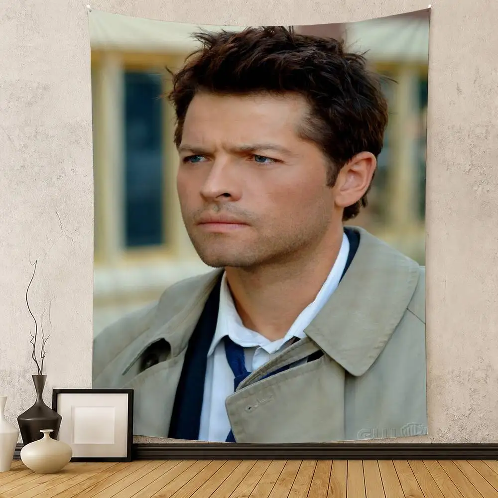 Misha Collins Supernatural Castiel Flag Digital Printing Banner for Garage Wall Out Door Decoration