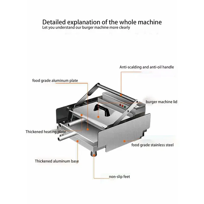 GF-211A New Hamburger Machine Small Bread Embryo Heating Machine Baking Bag Baking Machine Automatic Hamburger Equipment