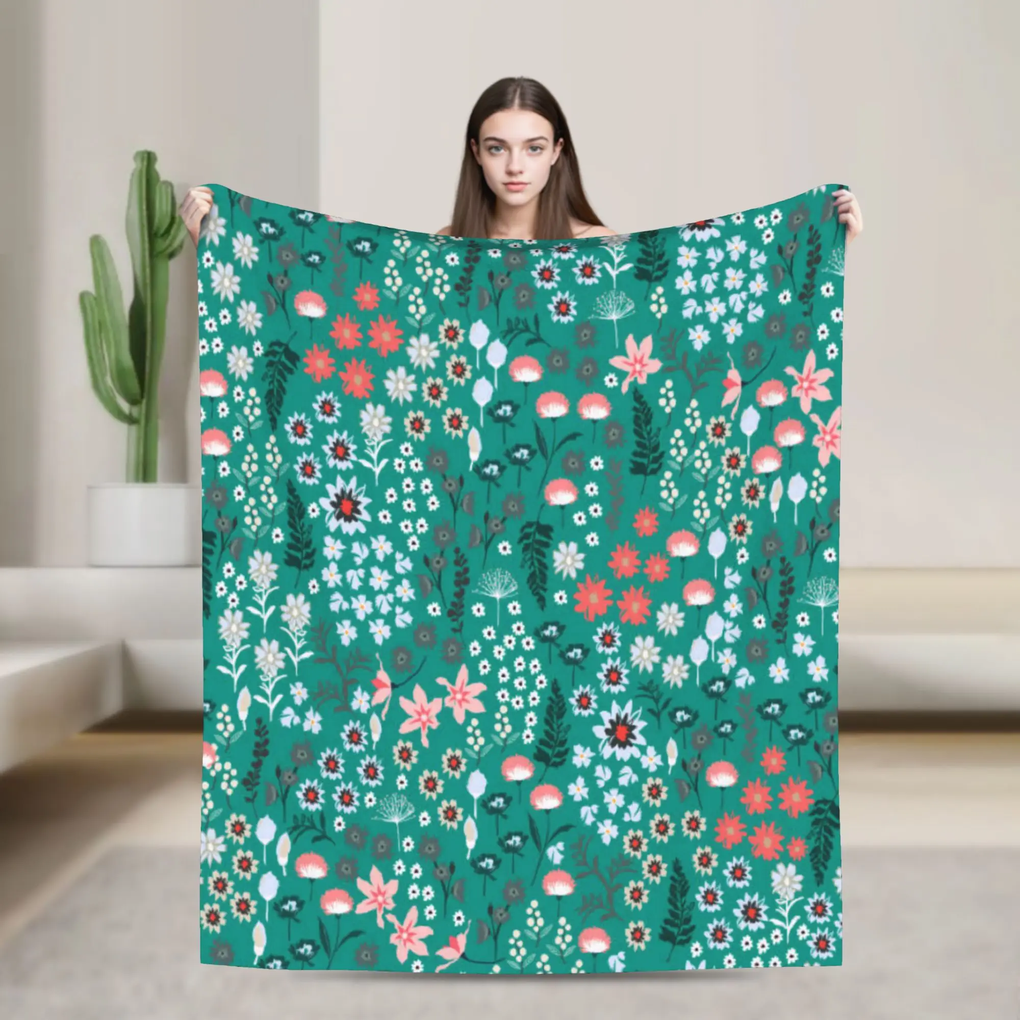 Coloful liberty Wild flowers Floral Blanket  Super Soft Plush Throw Blanket For Child Couch Chair Flannel Bedspread Bed Cover