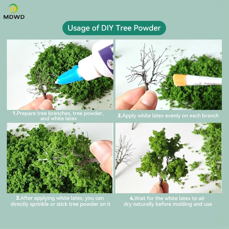 45 جرام مسحوق شجرة اصطناعية مايكرو حديقة صغيرة ديكور لتقوم بها بنفسك الحرف مواد أوراق الشجر لنموذج شجرة مشهد تخطيط الديوراما #5