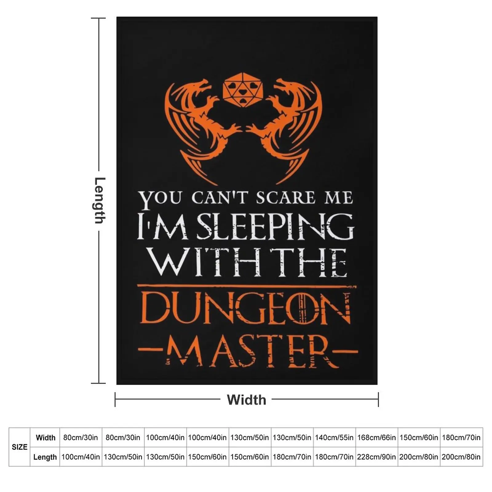 You can't scare me I'm sleeping with the dungeon master Throw Blanket Sofa cosplay anime Blankets