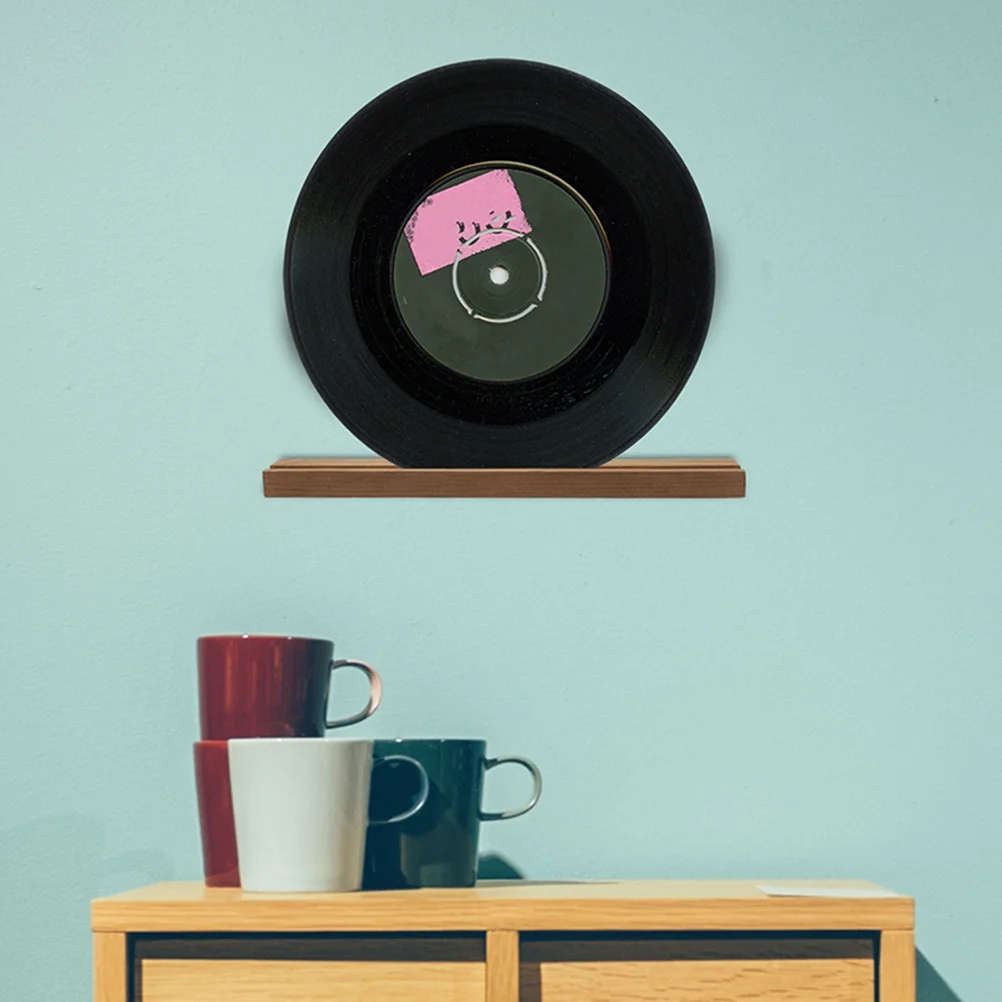 

2 Pcs Vinyl Record Rack Records Holder CD Display Stand Wooden Storage Frame Holders