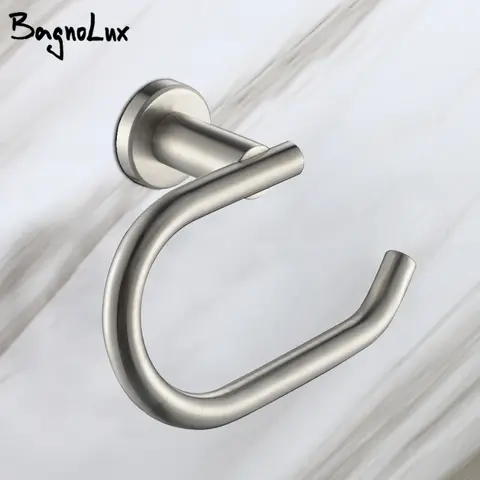 Soporte de papel higiénico de un solo rollo, níquel cepillado, montaje en pared, sólido, acero inoxidable 304