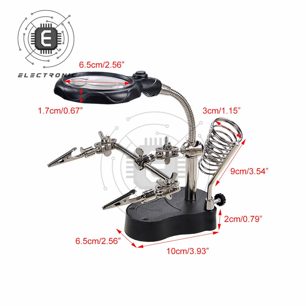 DIY Repair Magnifier Clamp Soldering Iron Stand Helping Hands