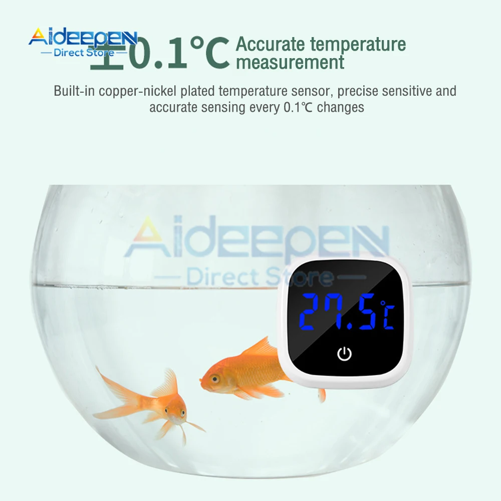 

Aquarium Self-Adhesive Thermometer LCD Digital Fish Tank Mini Thermometers Large Screen Monitor Terrarium Temperature Meter0-60℃