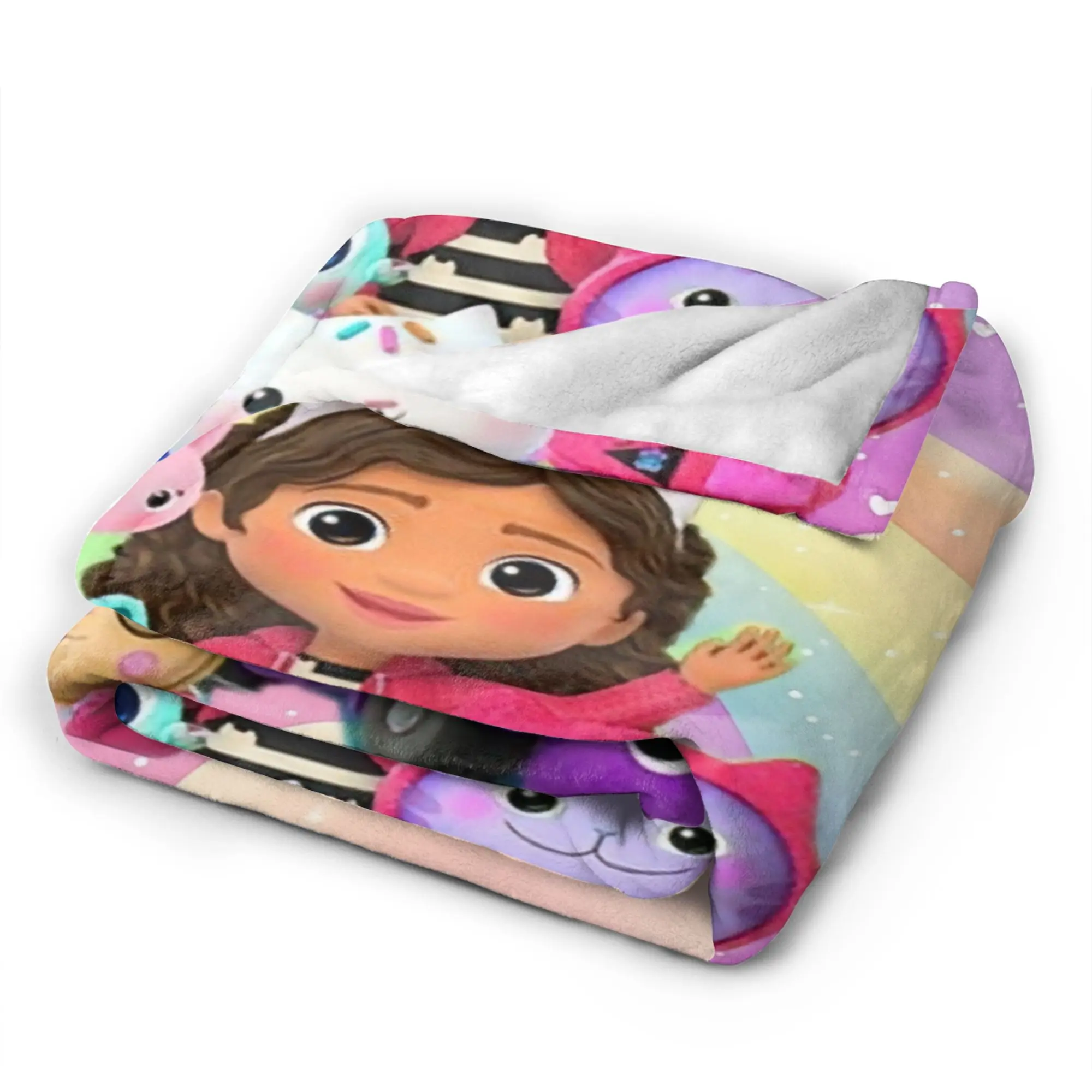 Soft Warm Blanket Child Picnic Gabbysed dollhouses Throw Blanket  Flannel Bedspread For Couch Chair Funny Sofa Bed Cover