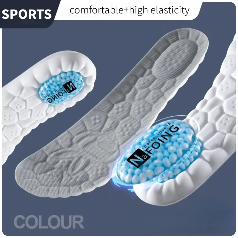 4D Cloud Technology Sports Insoles for Shoes PU Sole Soft Air Cushion High Elasticity Running Orthopedic Care Insoles