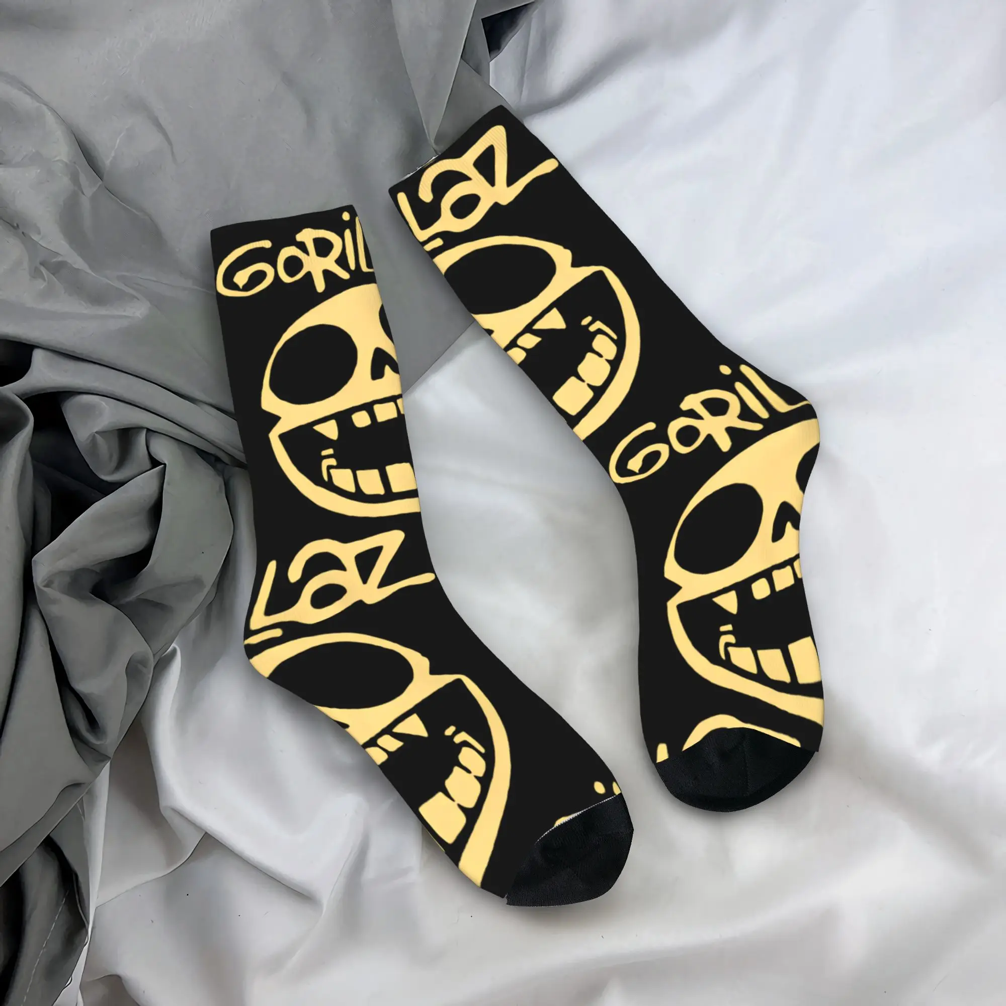 Gorillaz Socks Autumn  Rock Band Stockings Funny Couple High Quality Socks Pattern Skateboard Anti Skid Socks