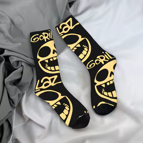 Gorillaz Socks Autumn Rock Band Stockings Funny Couple High Quality Socks Pattern Skateboard Anti Skid Socks