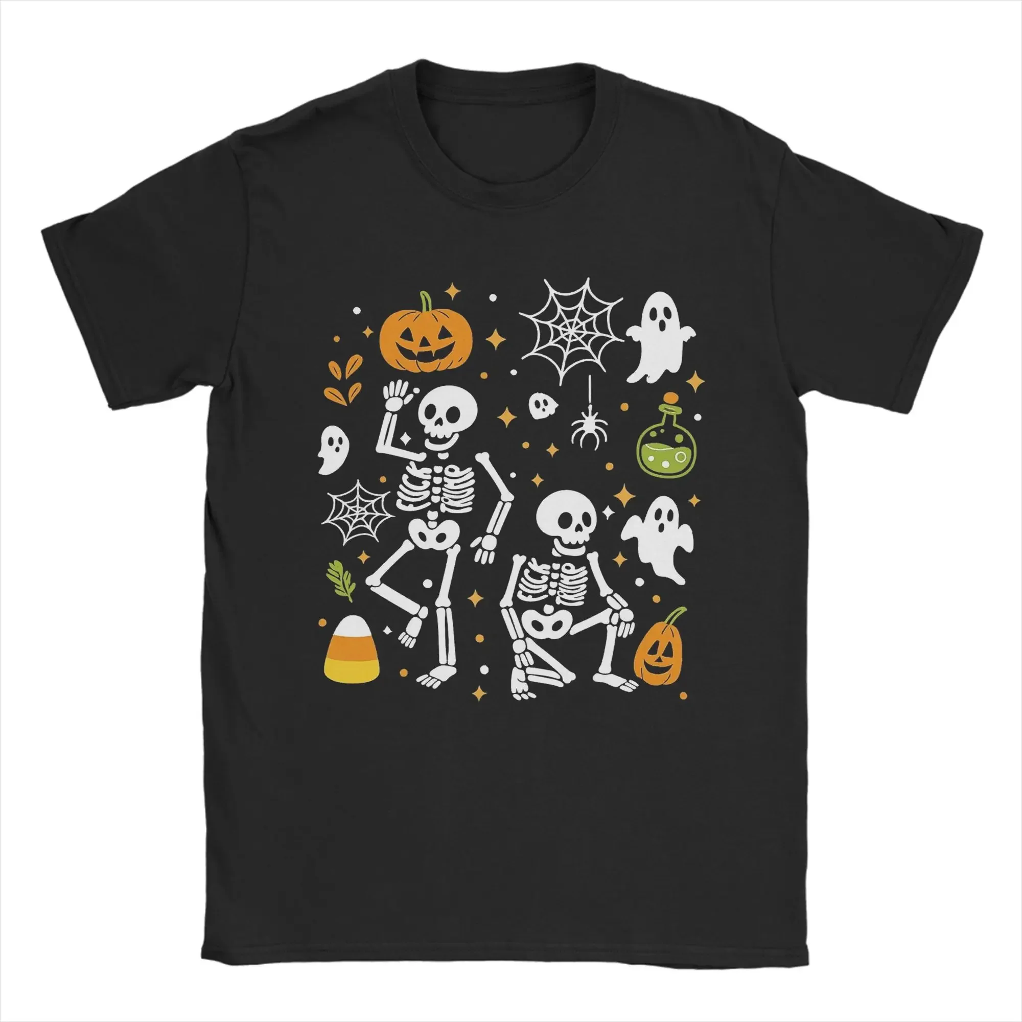 تي شيرت Just Waiting For Halloween بأكمام قصيرة 100% من القطن الخالص على شكل يقطين وراكون مطبوع للرجال بأكمام قصيرة #5