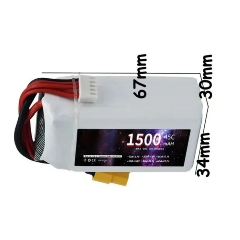 In Stock  For Remote Controlled Toys Rechargeable Battery 14.8V 4S 1500mAh-3300mAh Polymer Lithium 45C/60C High Magnification