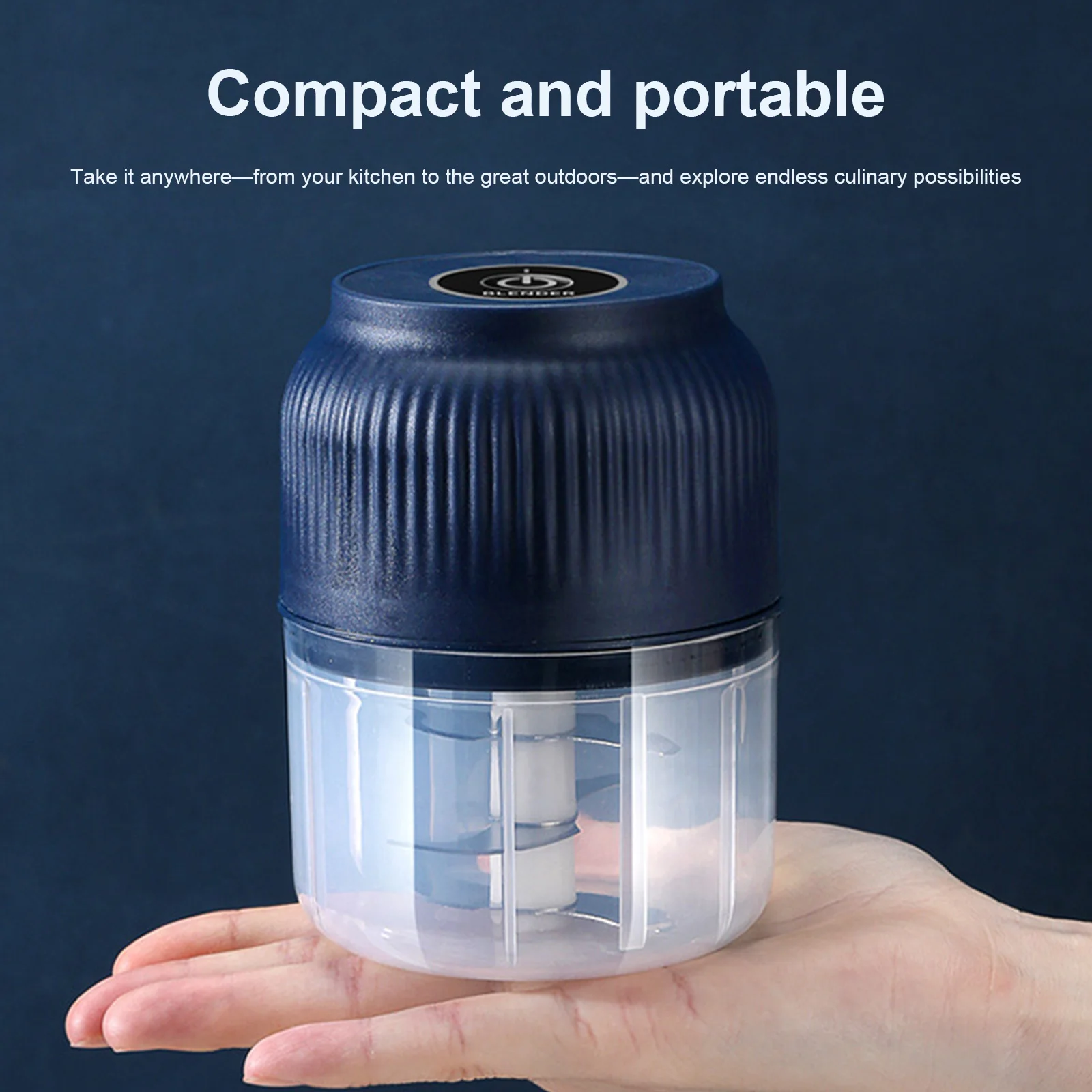 300ML Electric Vegetable Chopper Portable Cordless Garlic Crusher Mini Food Chopper for Nuts Chili Onion Minced Meat and Spices - view 5