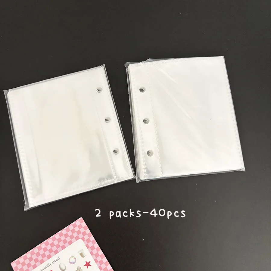 20pcs Binder Double Side Clear Card Sleeves, 3 Inch Postcards Holder, Kpop Mini Collect Book Refill Bags