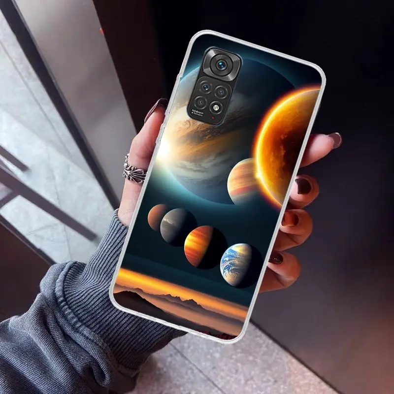 Earth Stars Space Phone Case for Xiaomi Redmi Note 13 12S 12 11S 11 11E 11T 10S 10 Pro Plus 9 9S 8 8T 7 5G Soft Cover Fundas