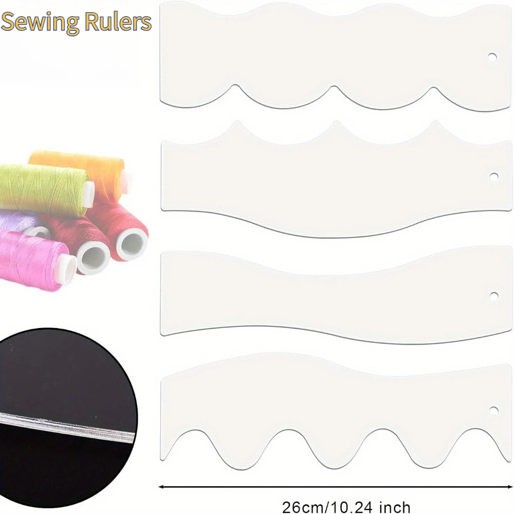 4Pcs Wave Edge Rule…