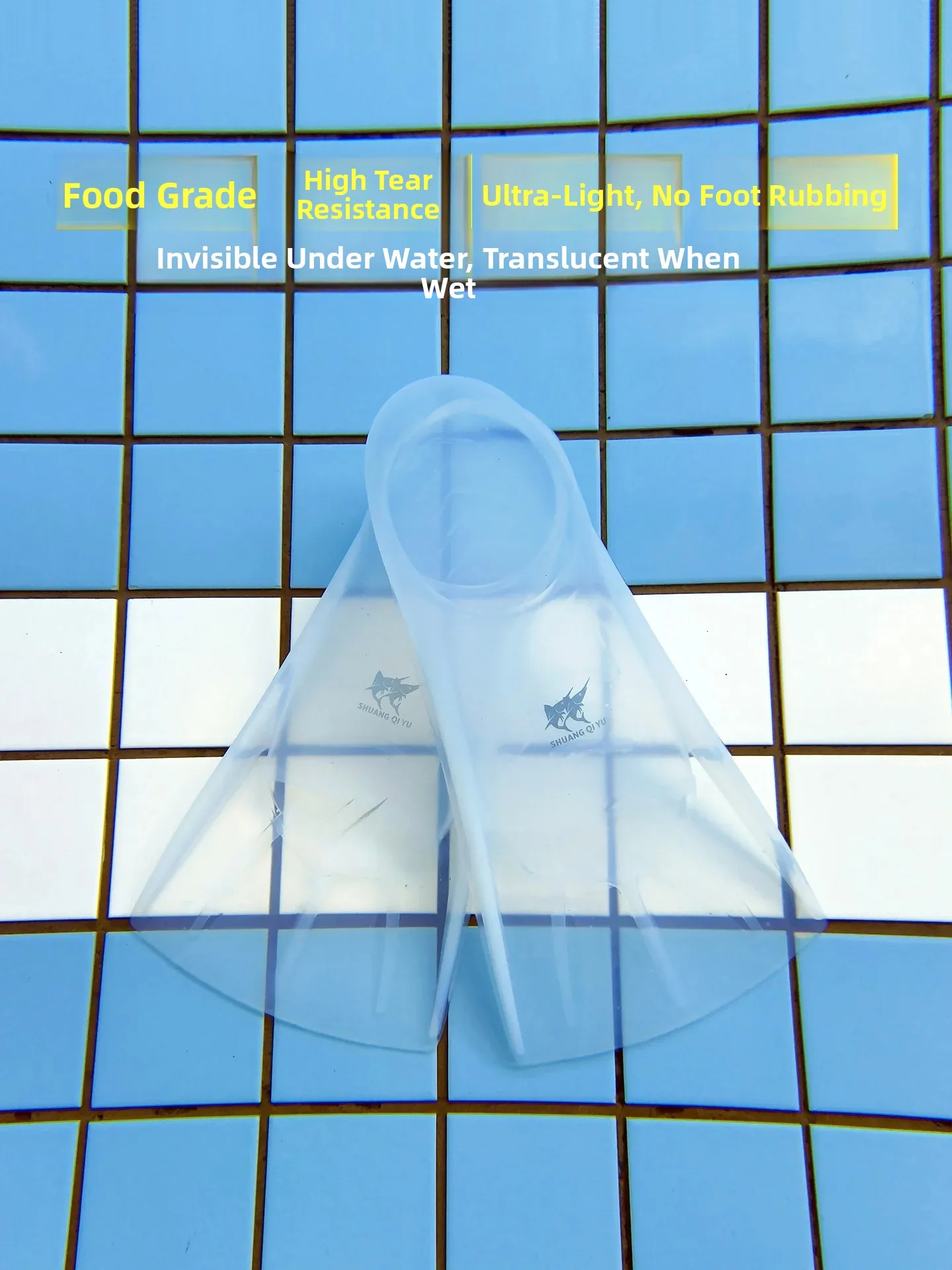 Invisible Swimming Fins Professional Silicone Transparent Aquatic Footwear for Freestyle Swimming Dual Flag Fish 2026 New Model
