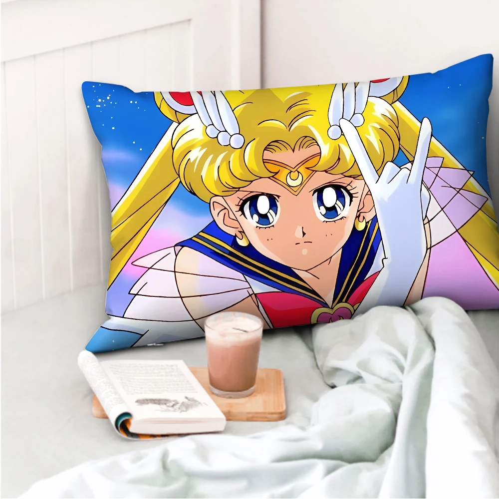 Sailor Moon Long Pillowcase Anime Home Decoration Pillowslip Cute Chibi Bedroom Sofa Cushion Case Comfortable Pillow Covering