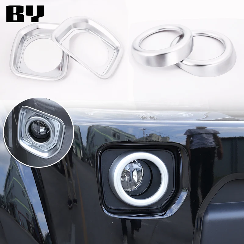 2 uds para Land Rover Discovery 4 LR4 2014-2016 ABS cromado lámpara antiniebla delantera cubierta de marco pegatina embellecedora accesorios de coche