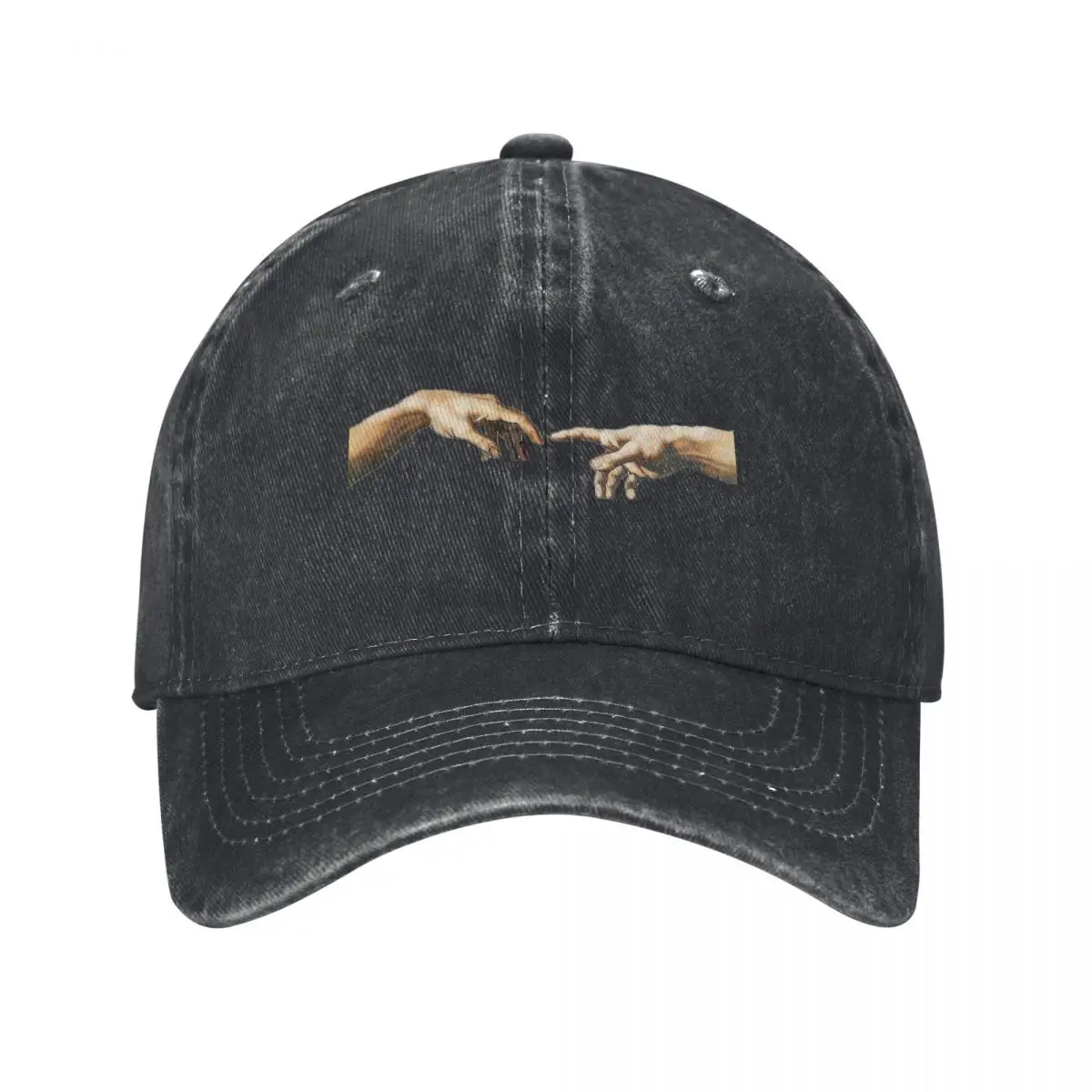 The Creation Of Adam Michelangelo Baseball Cap Casual Distressed Cotton Sun Cap Unisex Style Outdoor All Seasons Travel Hats Cap