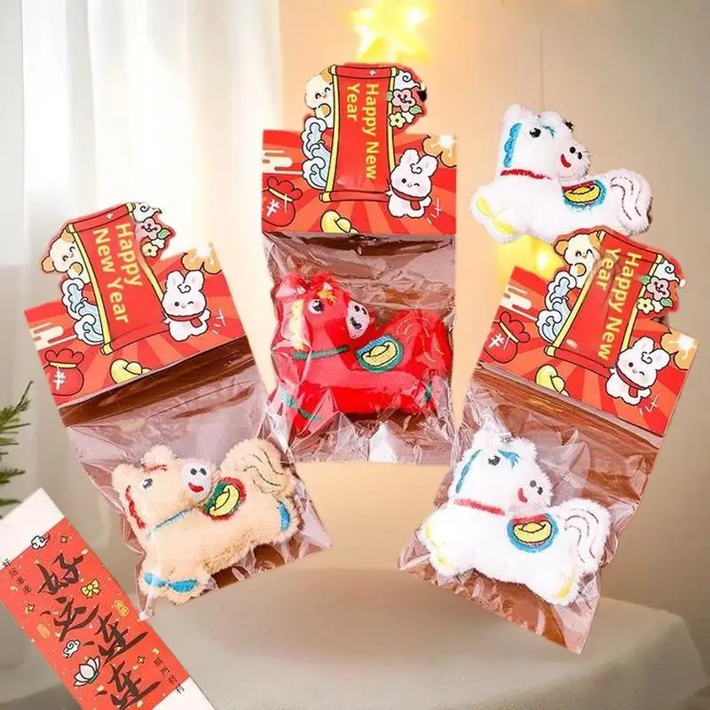 Ozdoba na Nowy Rok 2026 Rok Końskiej Roku, świąteczna lalka, ozdoba w stylu chińskim, ozdoba z koniem zodiakalnym, zawieszka do plecaka, breloczek