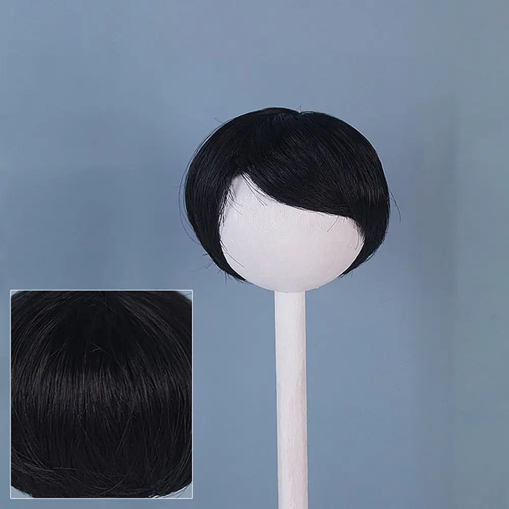 Doll Wig High for 1/6 BJD/SD Dolls 16.5-17.5CM Head Circumference Temperature Fiber Straight Wave Short Hair Replaceable Wig