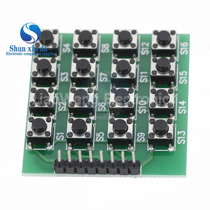 1PCS 8pin 4*4 4x4 Matrix 16 Keypad Keyboard Breadboard Module 16 Button Mcu for arduino Diy Starter Kit