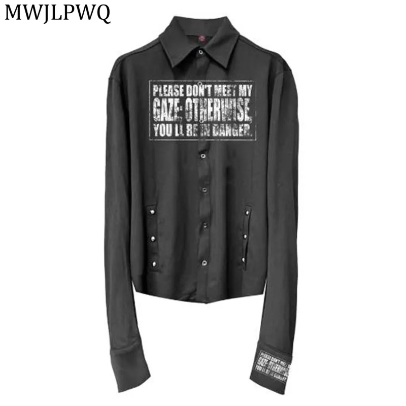 

MWJLPWQ Niched Simple High-End Rivet Versatile Shirts For Men Turn-Down Collar Button Design Loose Unisex Casual Tops Tide 11608