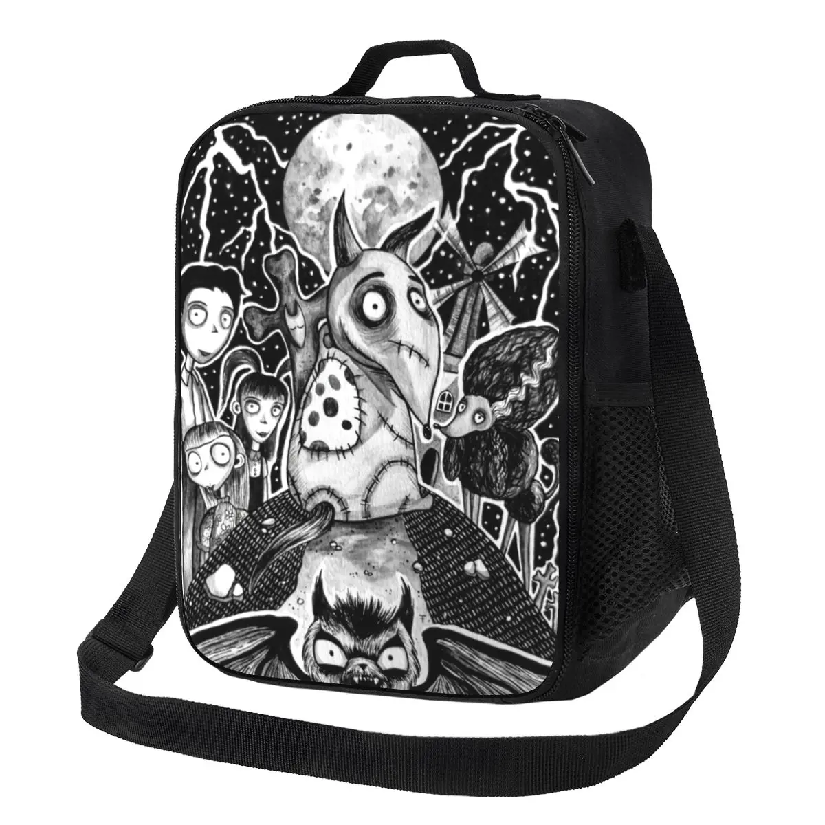 Custom Frankenweenie Sparky Dog Insulated Lunch Bags for Women Portable Cooler Thermal Food Bento Box Outdoor Camping Travel