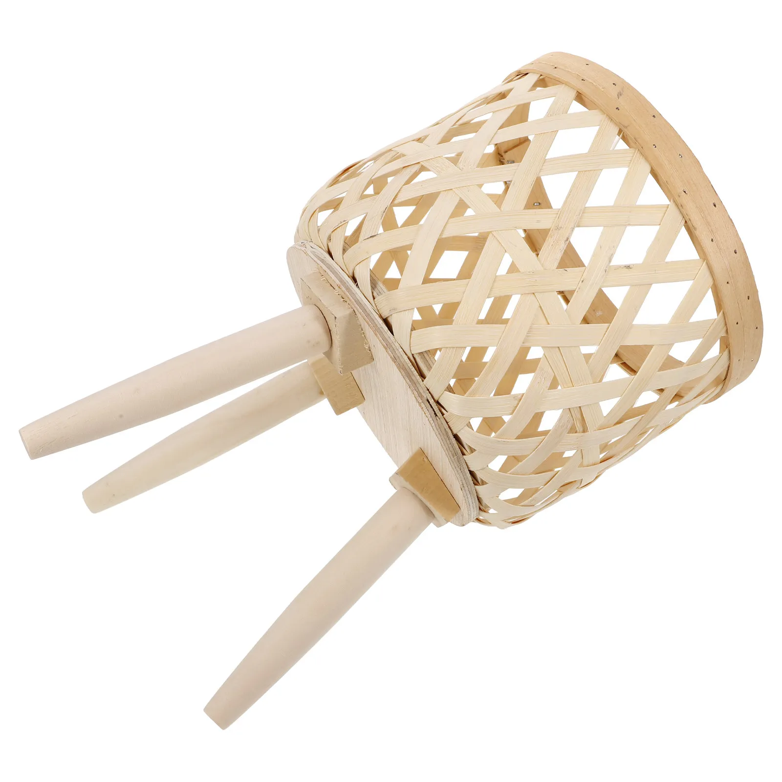 Woven Plant Basket Rustic Style Handwoven Flower Pot Rack Decorative Planter Holder Indoor Outdoor Garden Shelf