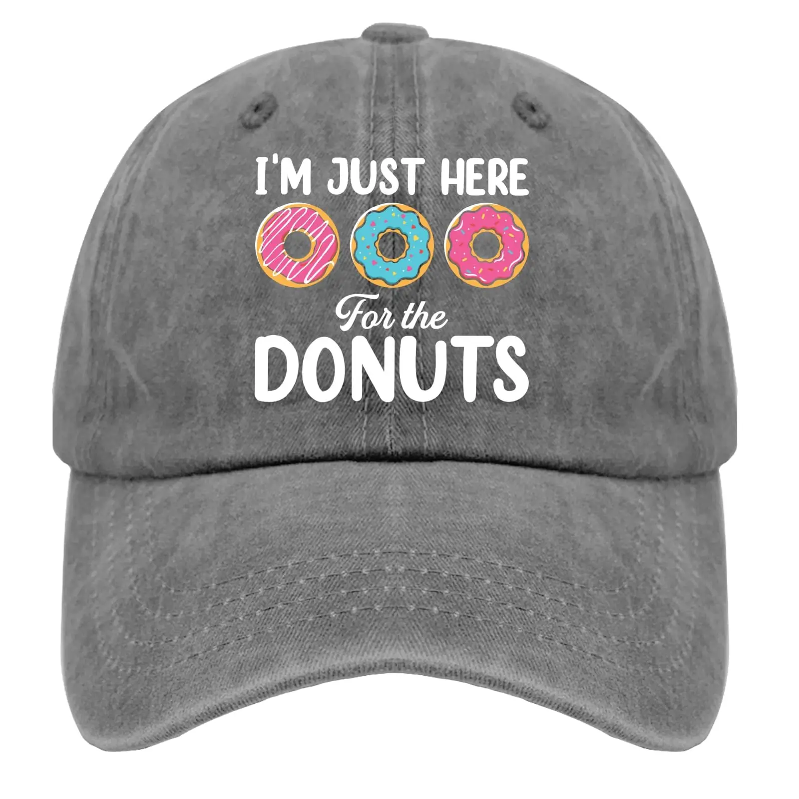 

I'm Just Here for The Donuts Baseball Cap Trucker for Men Women Denim Hat Washed Cotton Fashion Cap Unisex Adjustable Sports