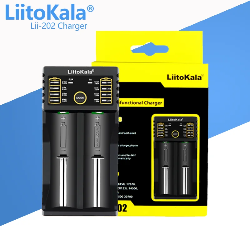 NEW LiitoKala lii-100 lii-202 lii-402 1.2V 3.7V 3.2V 3.85V AA/AAA 18650 18350 26650 10440 14500 16340 NiMH battery smart charger