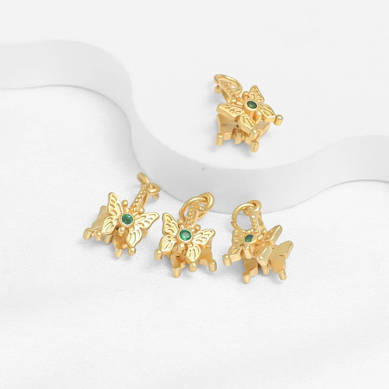 18K Matte Gold Various Leaf Claw Buckle Pendant Clip Buckle Bracelet Necklace DIY Handmade Button Head Melon Seed Button