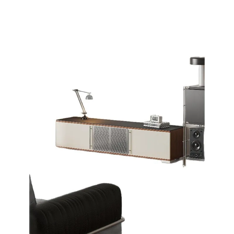 TV cabinet black and white contrasting color household wall locker c