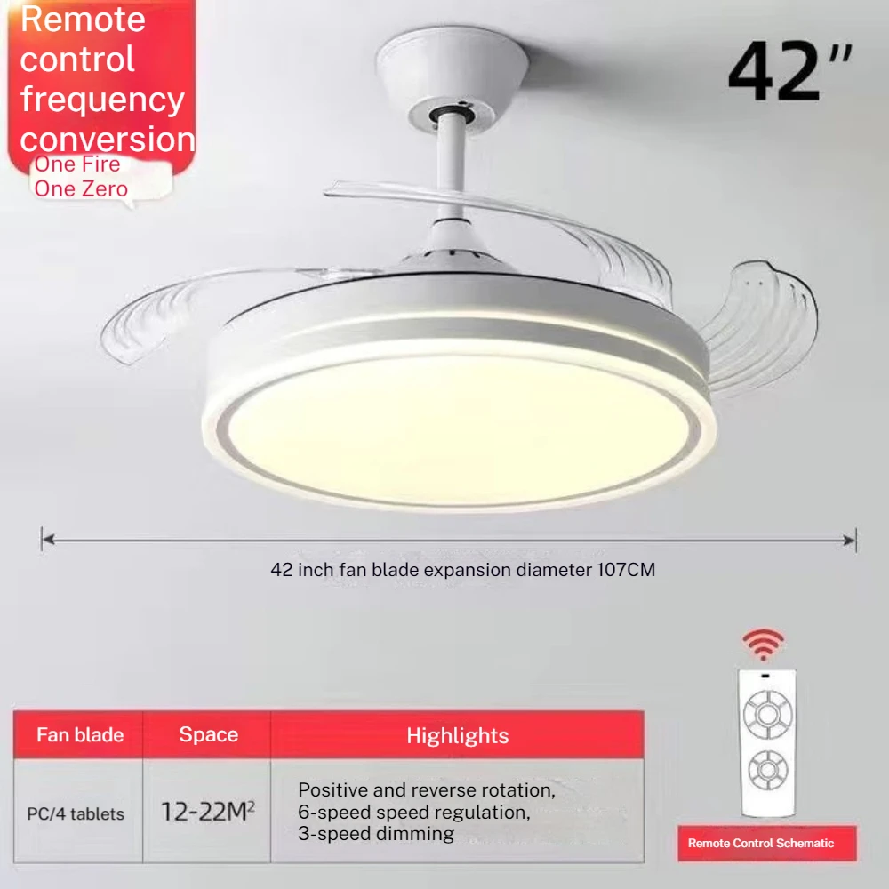 

Electric fan 42 inch ceiling fan with light 110V 220V 3 colours changing light super silent fans for room with remote contro